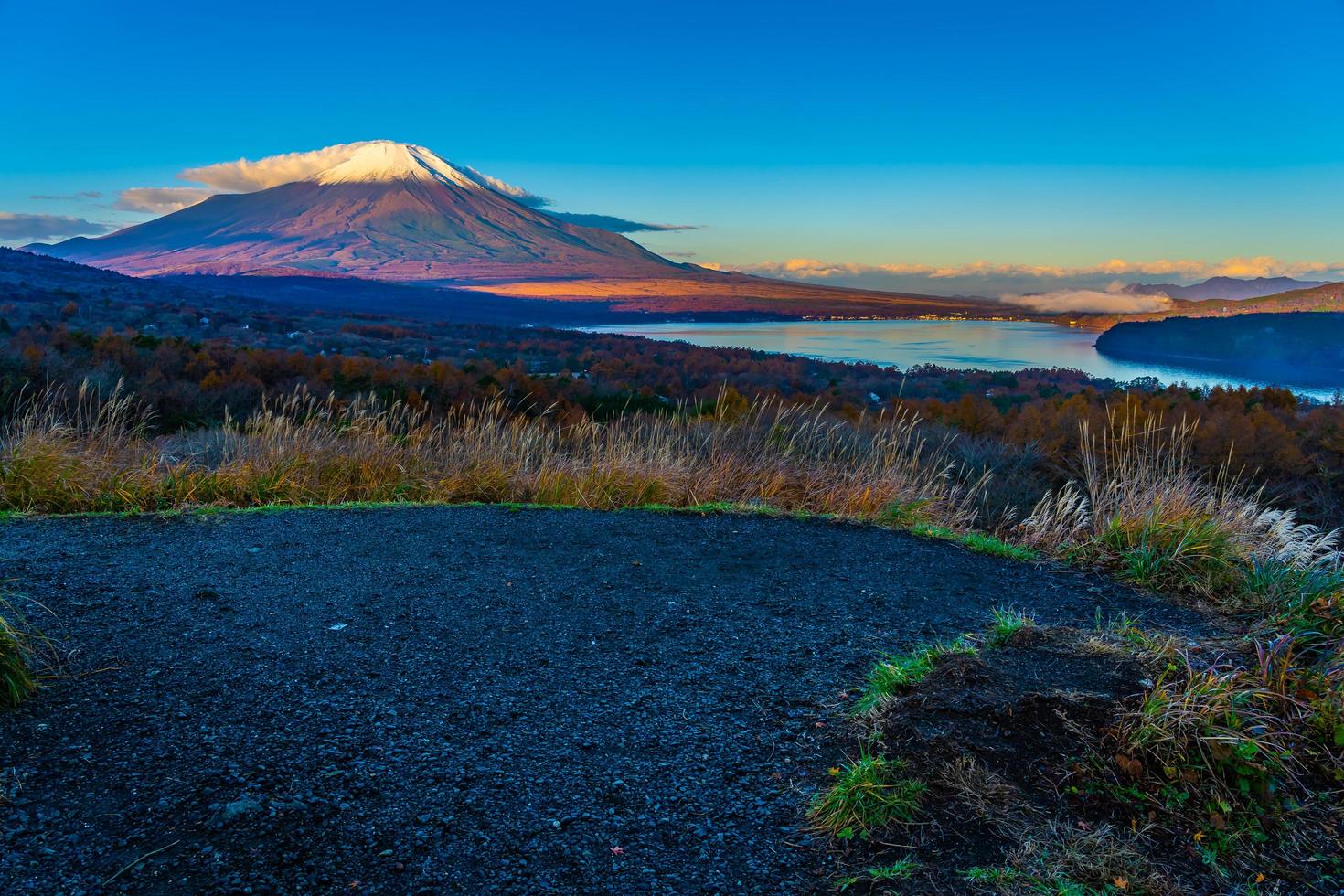 Beautiful Mt. Fuji at Lake Yamanaka, Japan photo