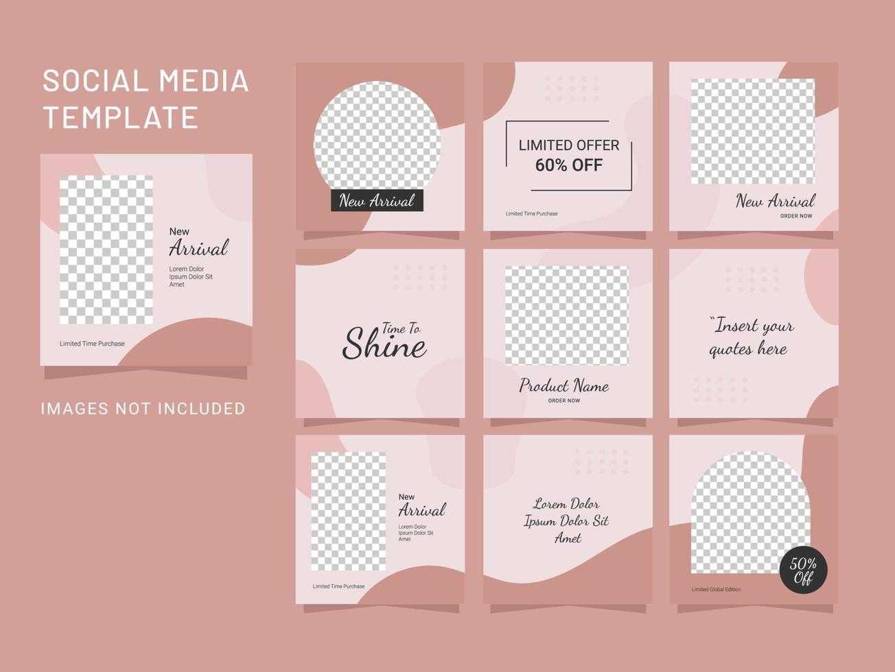 Template Design Social Media Fashion Women Puzzle Feed vector