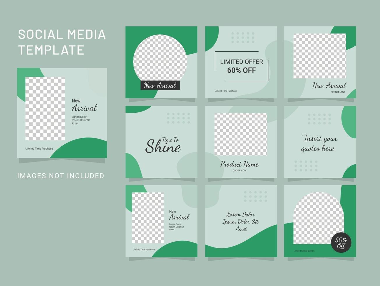 Template Social Media Fashion Women Puzzle Feed vector