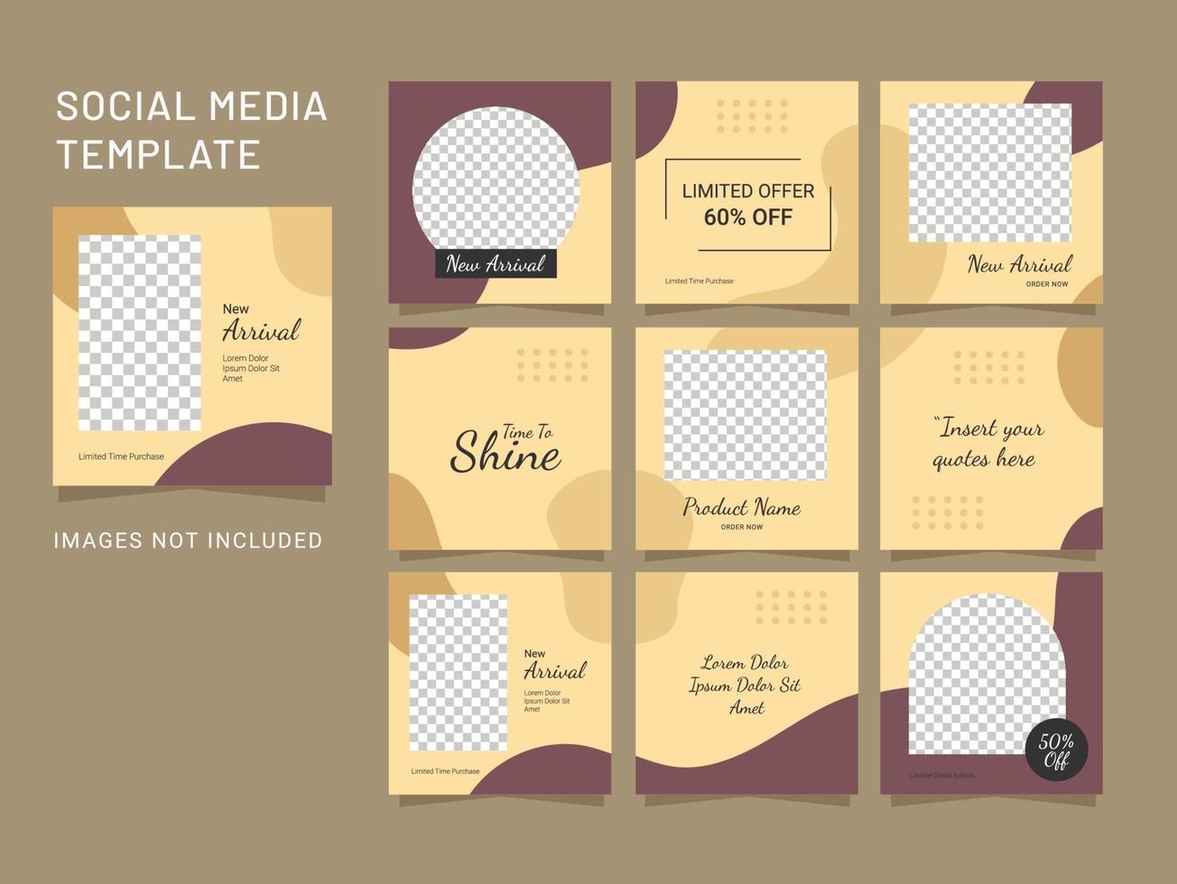 Template Social Media Puzzle Fashion Women Feed vector