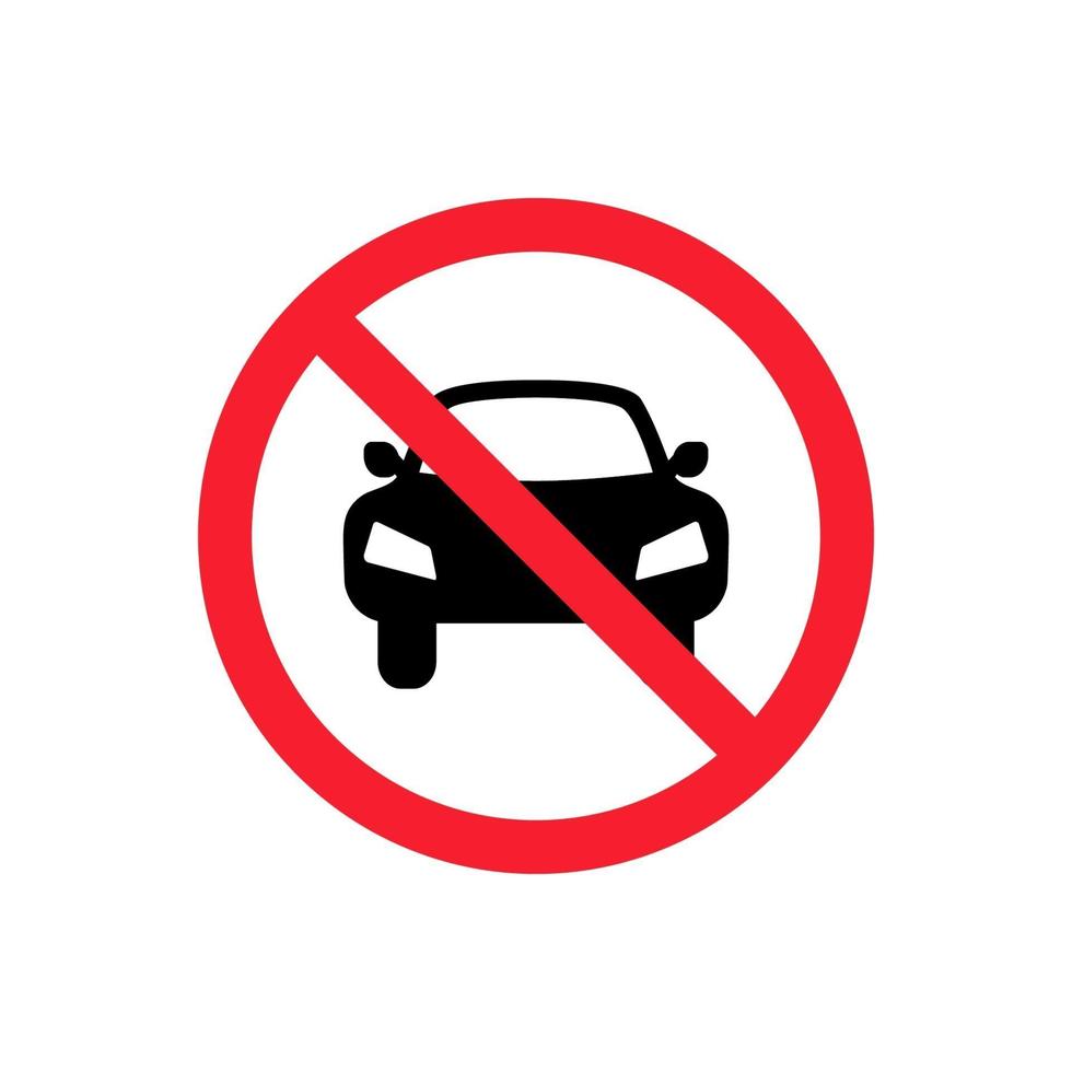 ningún coche o ninguna señal de tráfico de estacionamiento. Círculo prohibido firmar para ningún automóvil o ningún signo de estacionamiento. vector