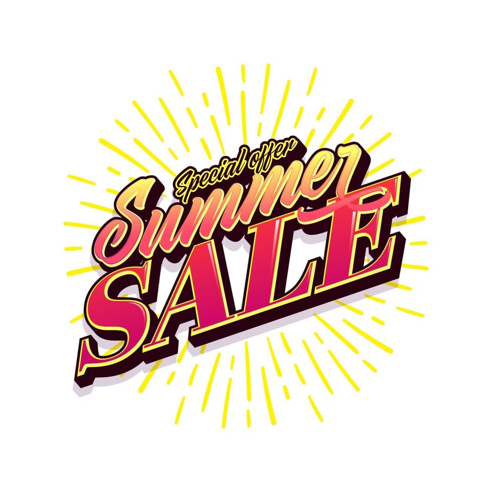 Summer sale banner in trendy style for promotion campaign. vector