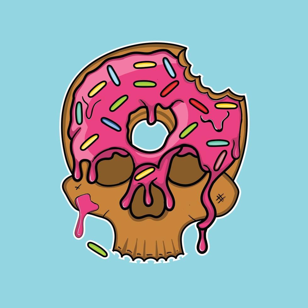 horror skull donuts illustration vector