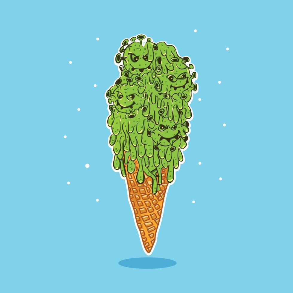 covid ice cream vector illustration