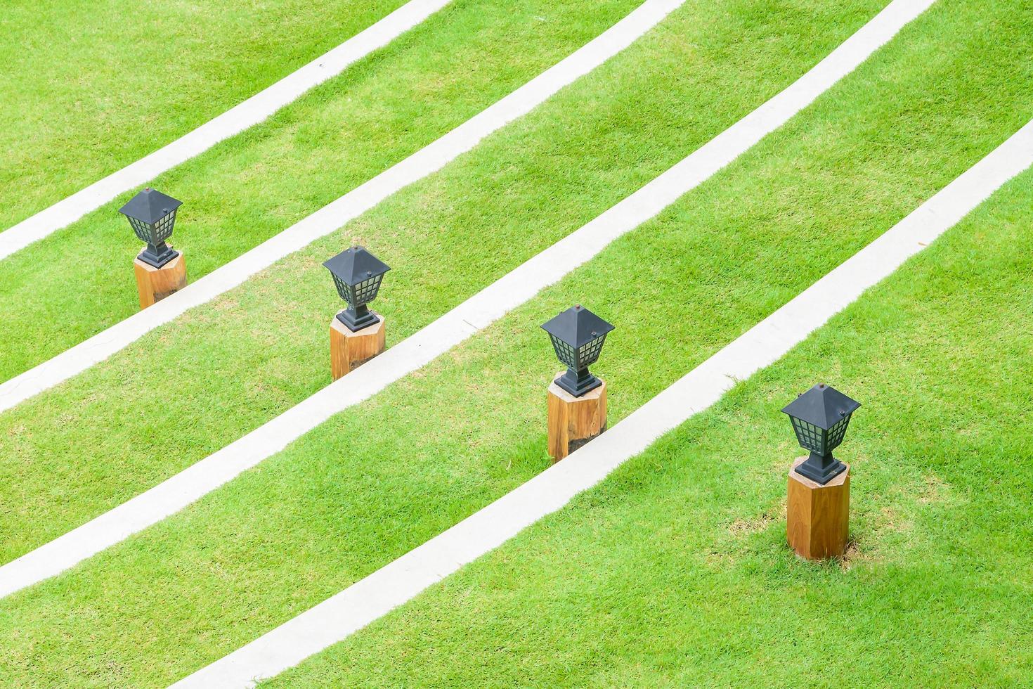 Lamps in the garden, outdoor view photo