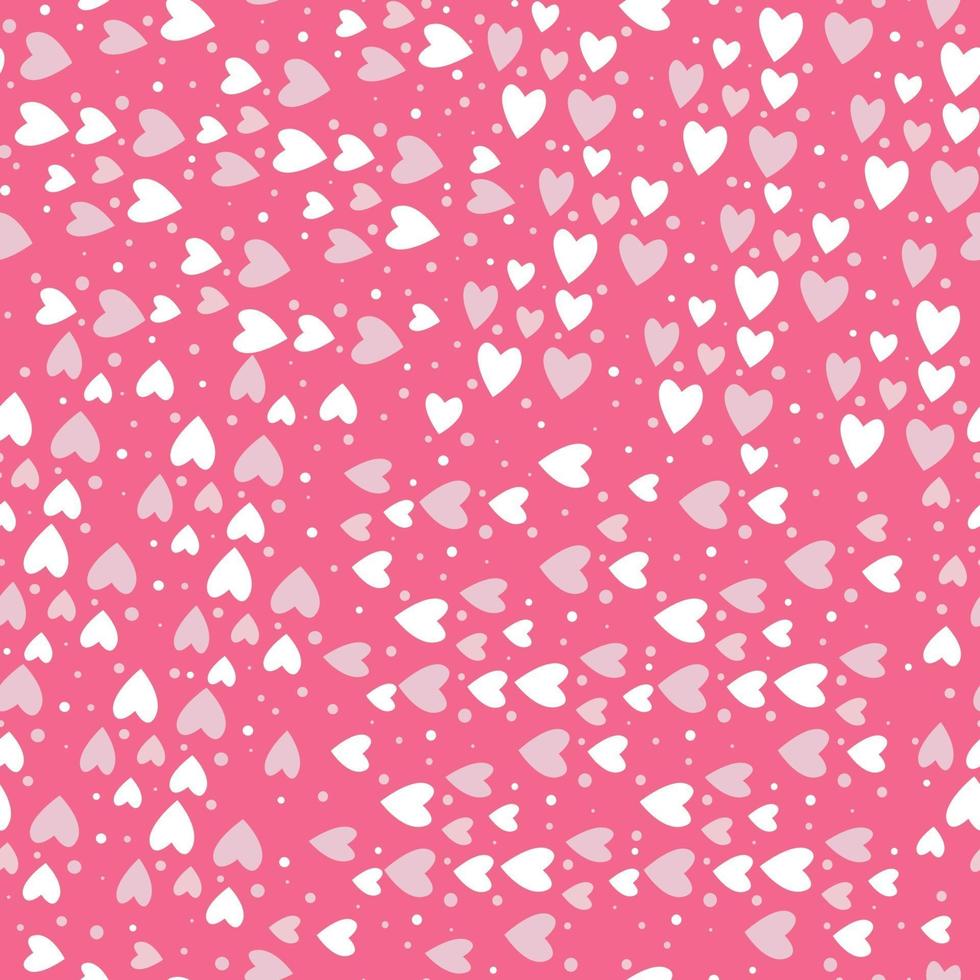Seamless vector pattern of small randomly scattered hearts and dots