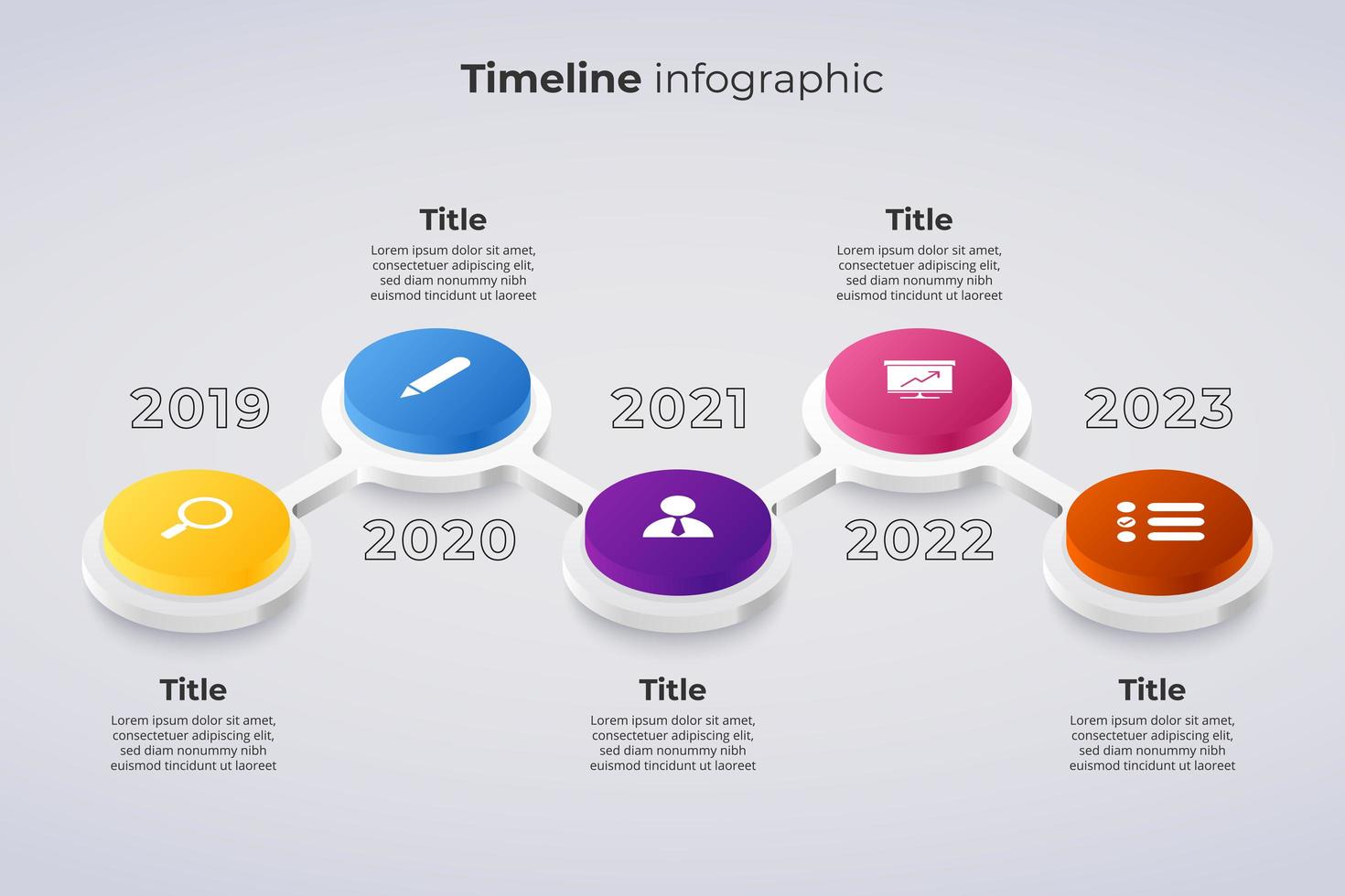 plantilla de infografías de línea de tiempo. concepto de diagrama de proceso o hito. vector