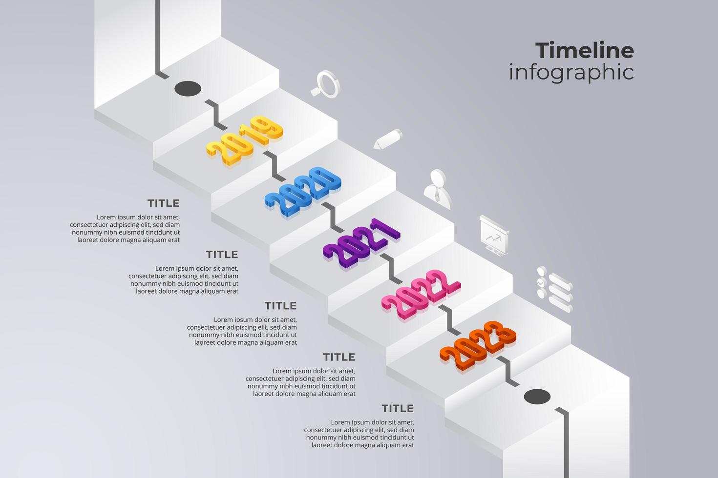 plantilla de infografías de línea de tiempo. concepto de diagrama de proceso o hito. vector