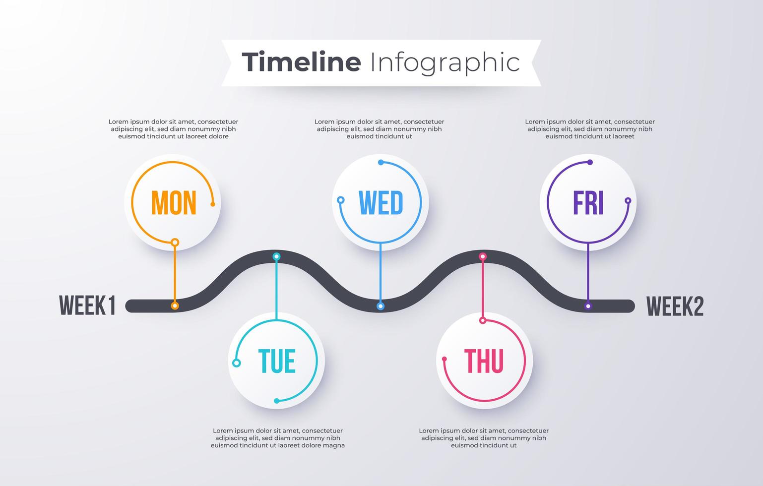 plantilla de infografías de línea de tiempo. concepto de diagrama de proceso o hito. vector