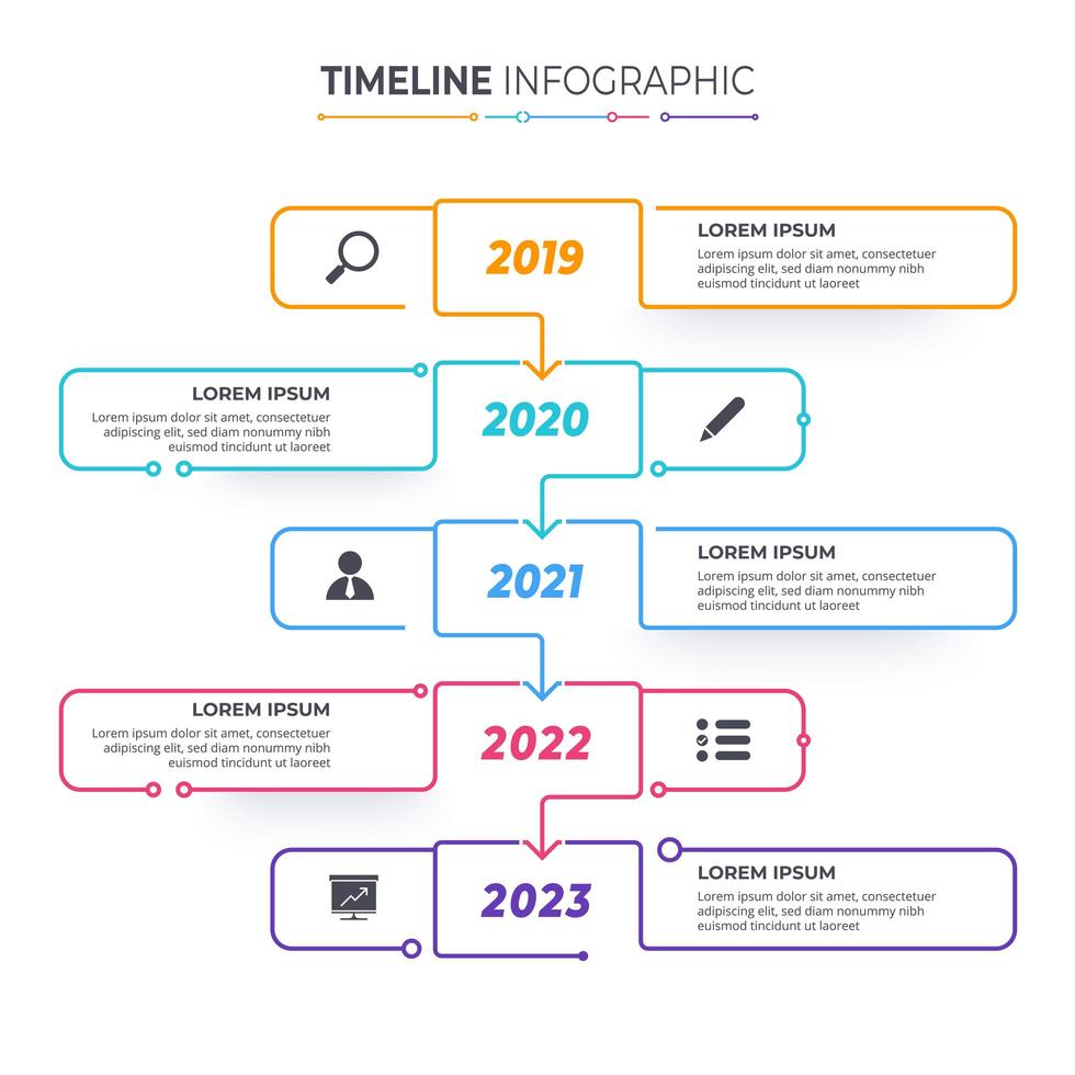 plantilla de infografías de línea de tiempo. concepto de diagrama de proceso o hito. vector