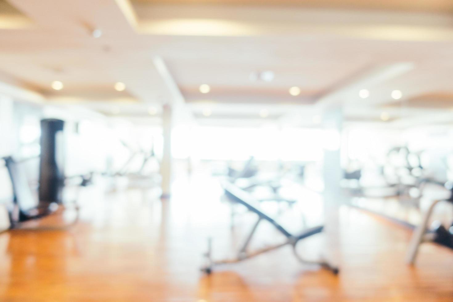 Abstract blur gym and fitness room interior for background photo