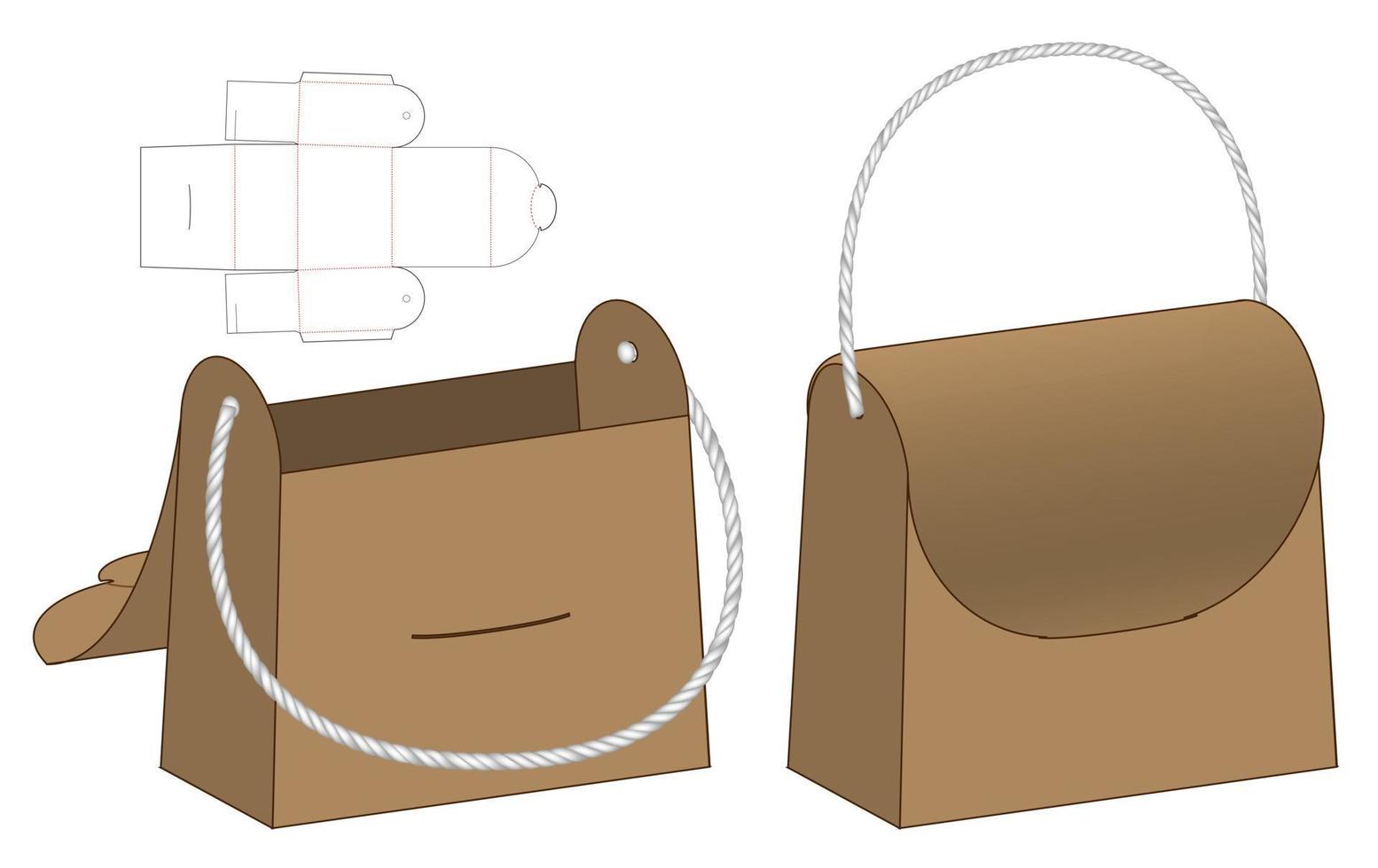 diseño de plantilla troquelada de embalaje de caja. Maqueta 3d vector