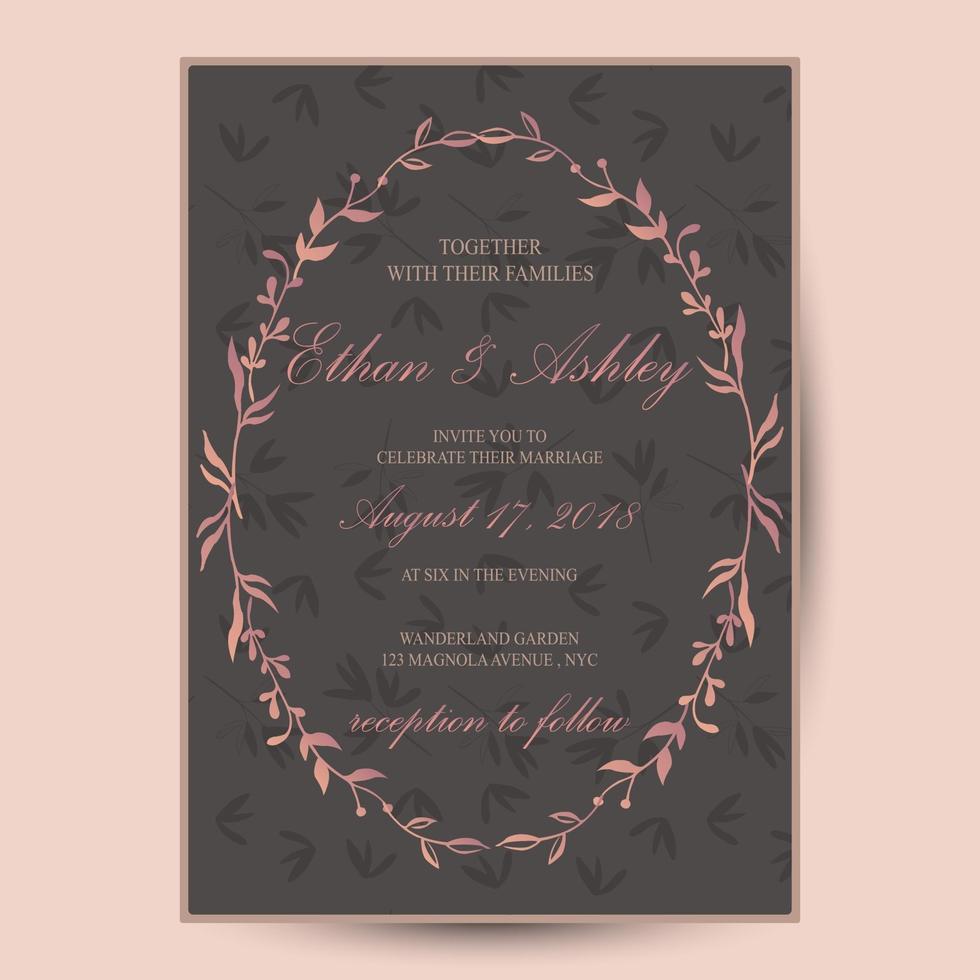 flower wedding invitation retro vintage vector