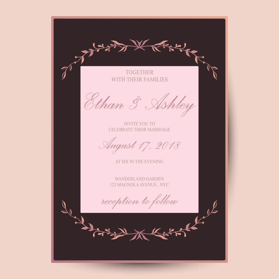 flower wedding invitation retro vintage vector