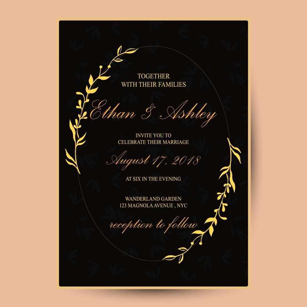 invitación de boda de flores retro vintage vector