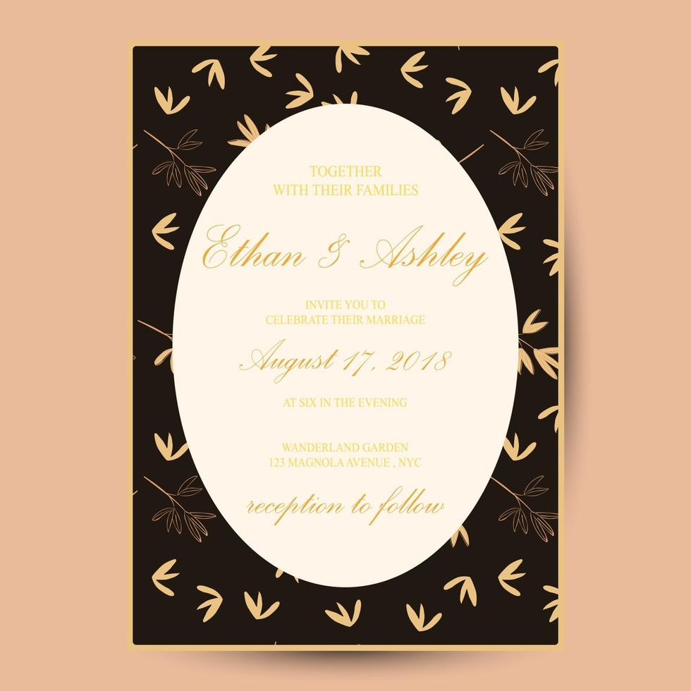 invitación de boda de flores retro vintage vector