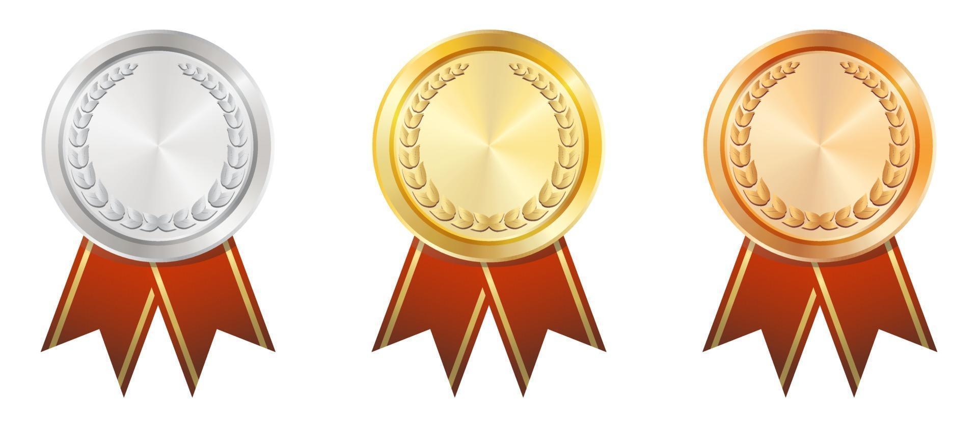 A Gold Silver Bronze badge vector