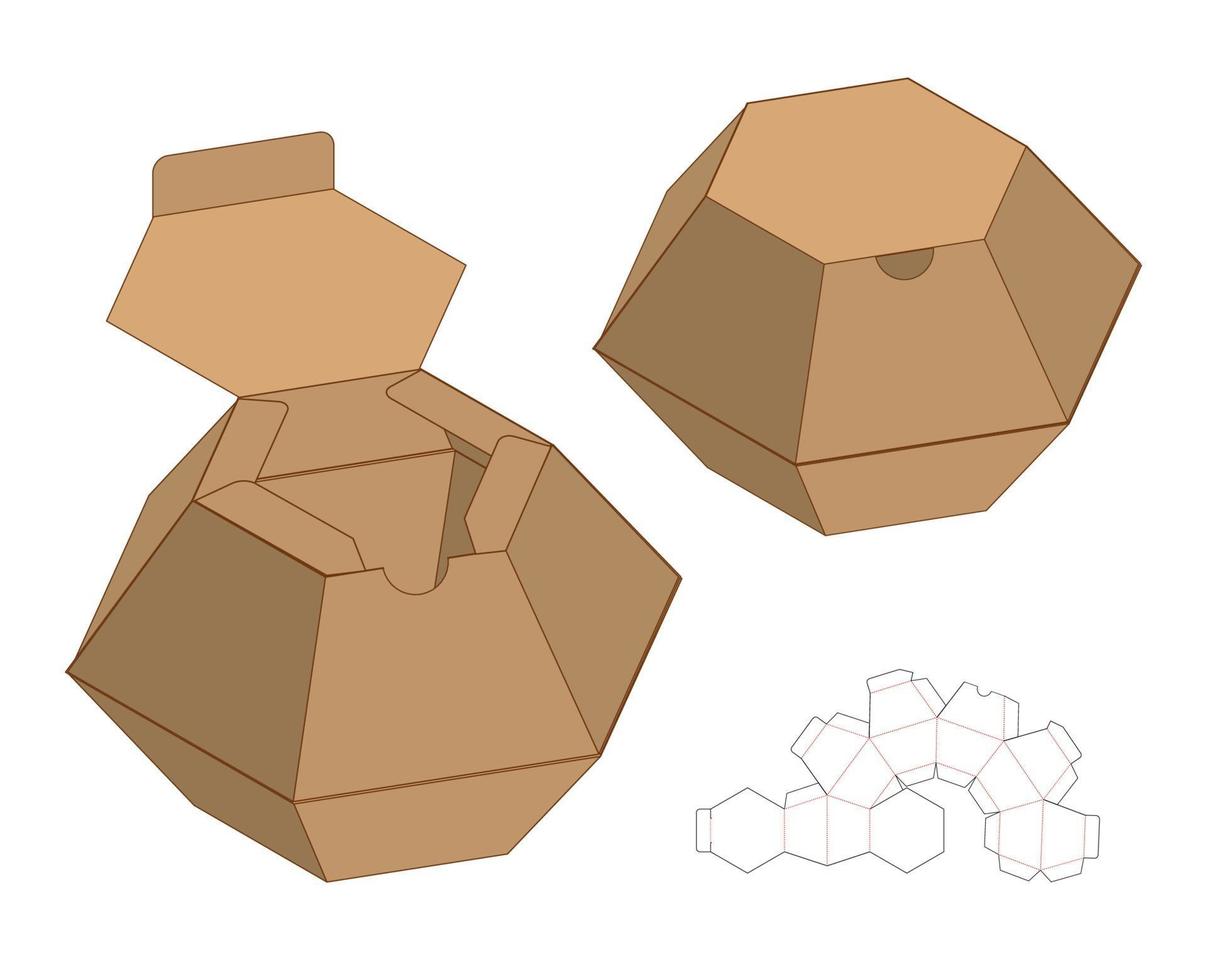 Box packaging die cut template design. 3d mock-up vector