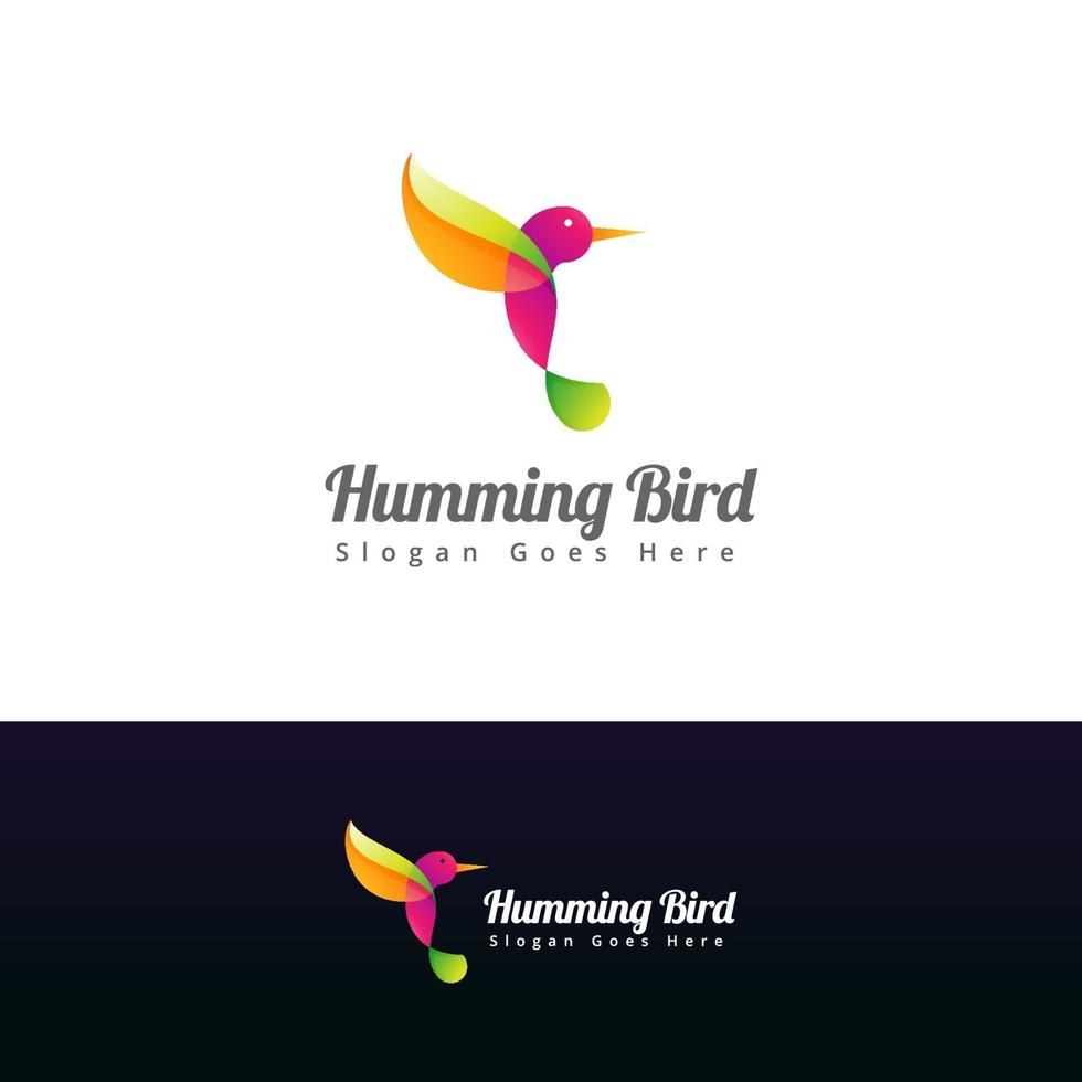 hummingbird logo design template vector