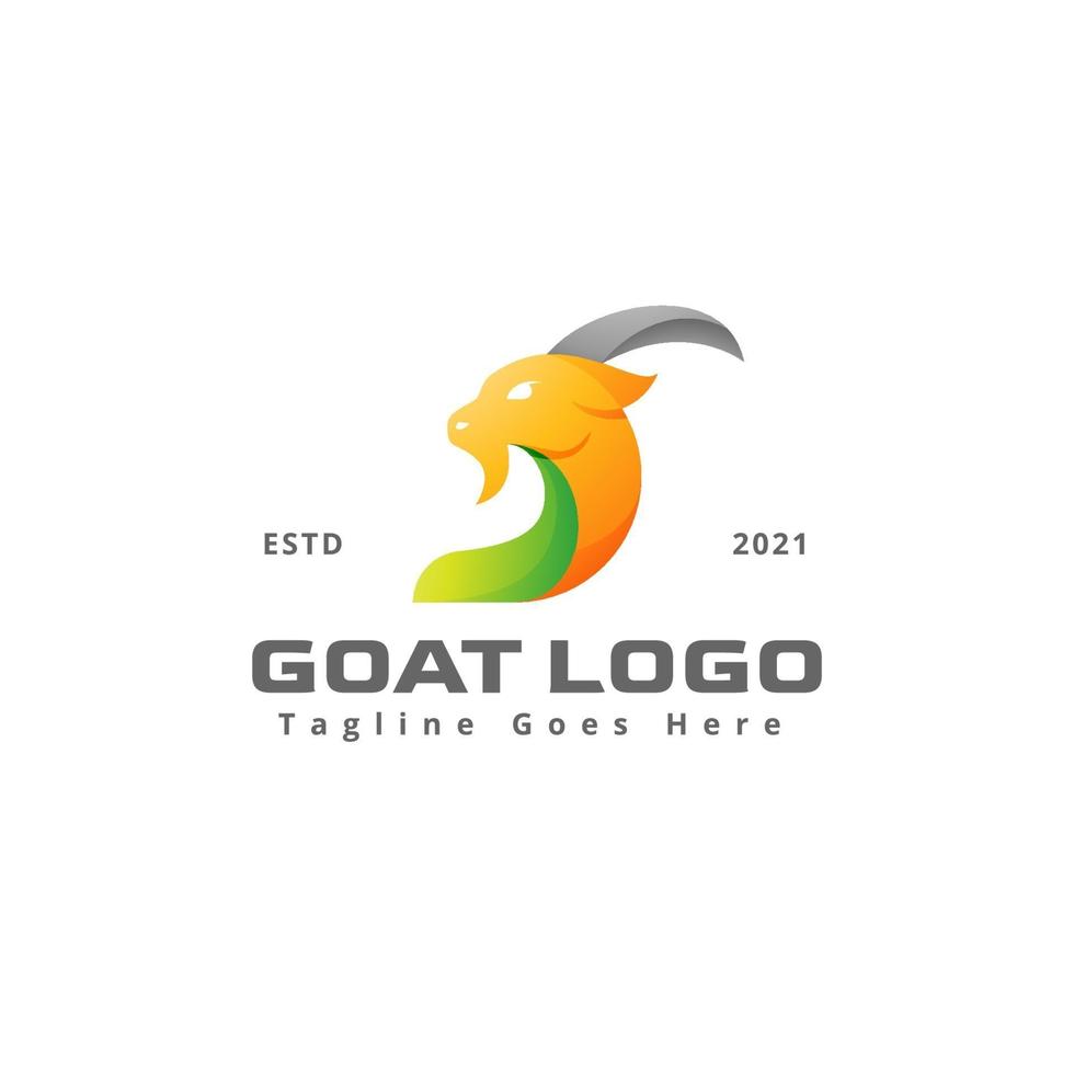 head goat logo design template vector