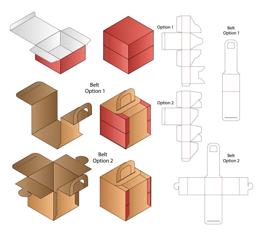 Box packaging die cut template design. 3d mock-up vector