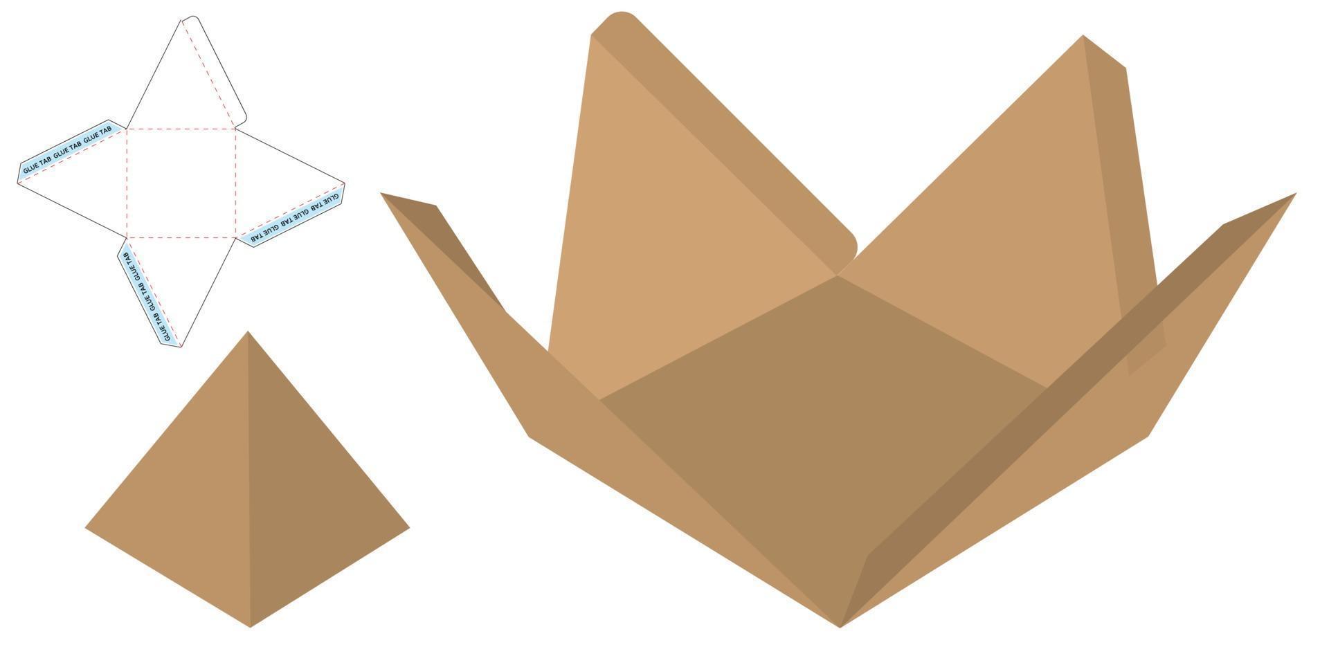 Box packaging die cut template design. 3d mock-up vector