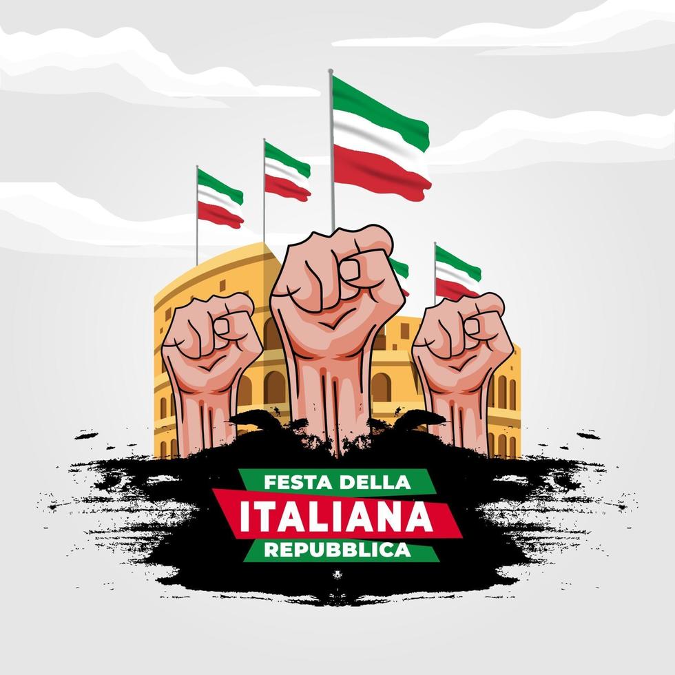 Vector illustration of Festa della Repubblica Italiana poster