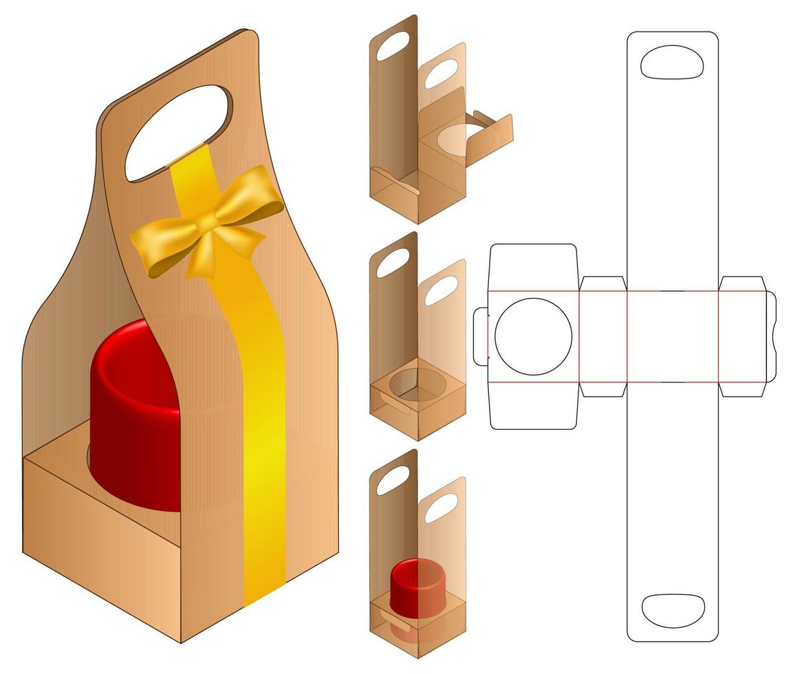 diseño de plantilla troquelada de embalaje de caja. Maqueta 3d vector