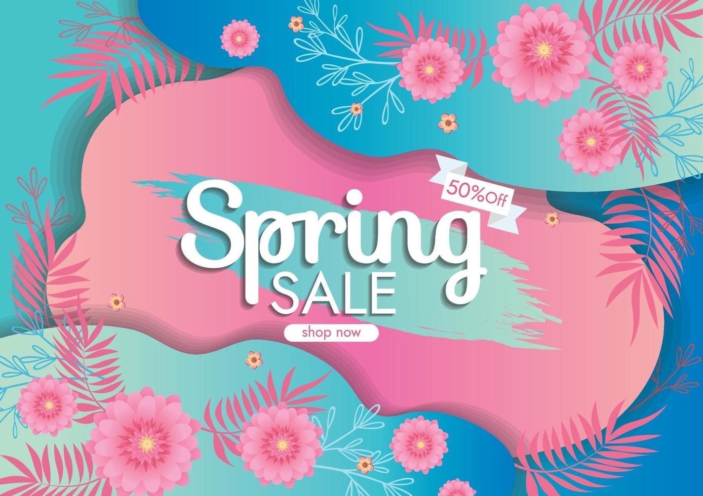 Spring sale banner vector