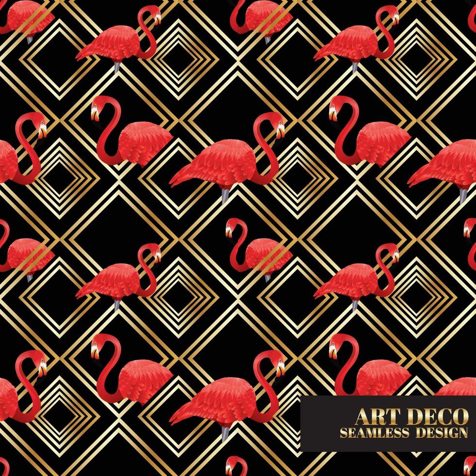 tropical seamless pattern with flamingos vector