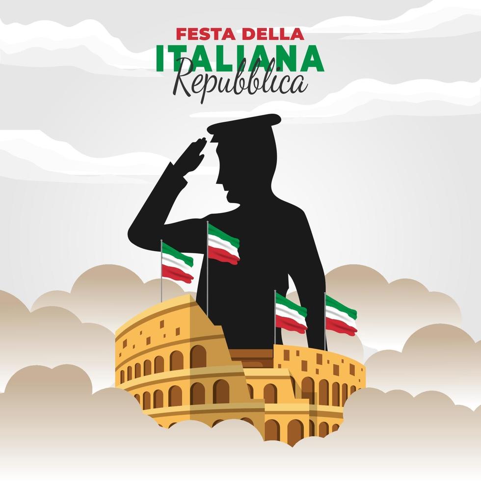 cartel del día de la república de italia vector