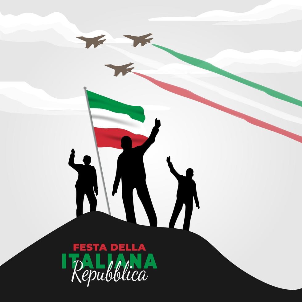 cartel del día de la república italiana vector