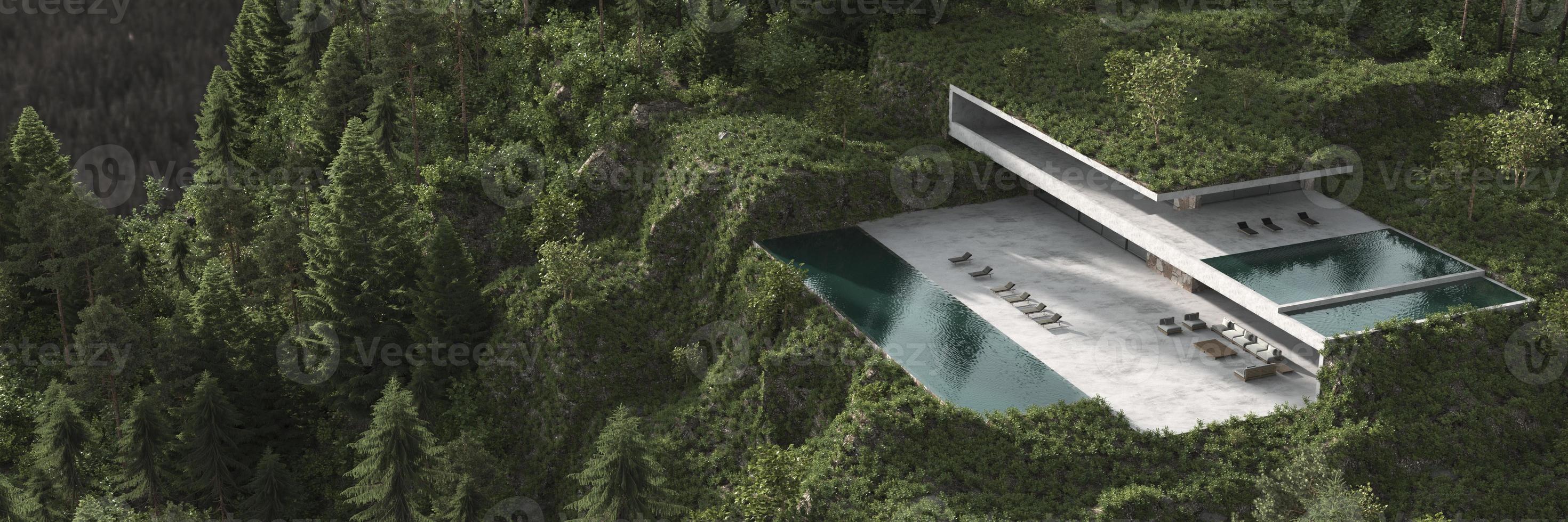 Minimalist house in a forest 2262770 Stock Photo at Vecteezy