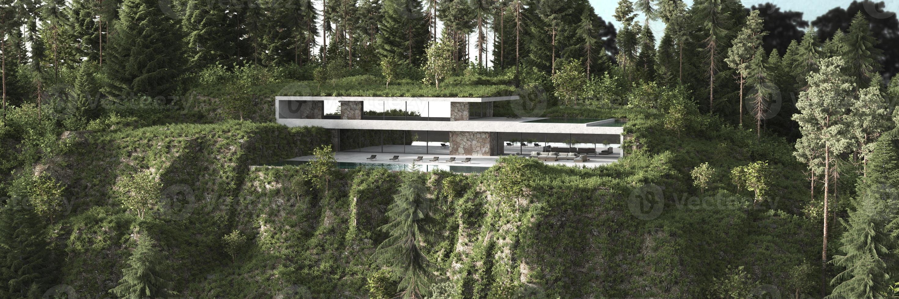 Modern house in a forest photo