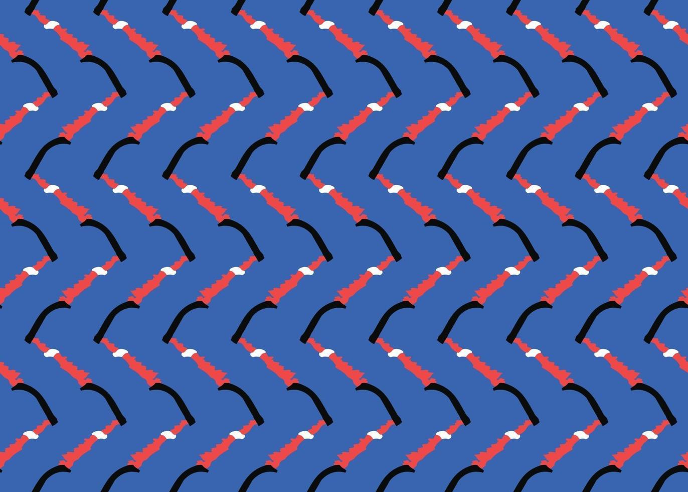 Vector texture background, seamless pattern. Hand drawn, blue, red, black, white colors.