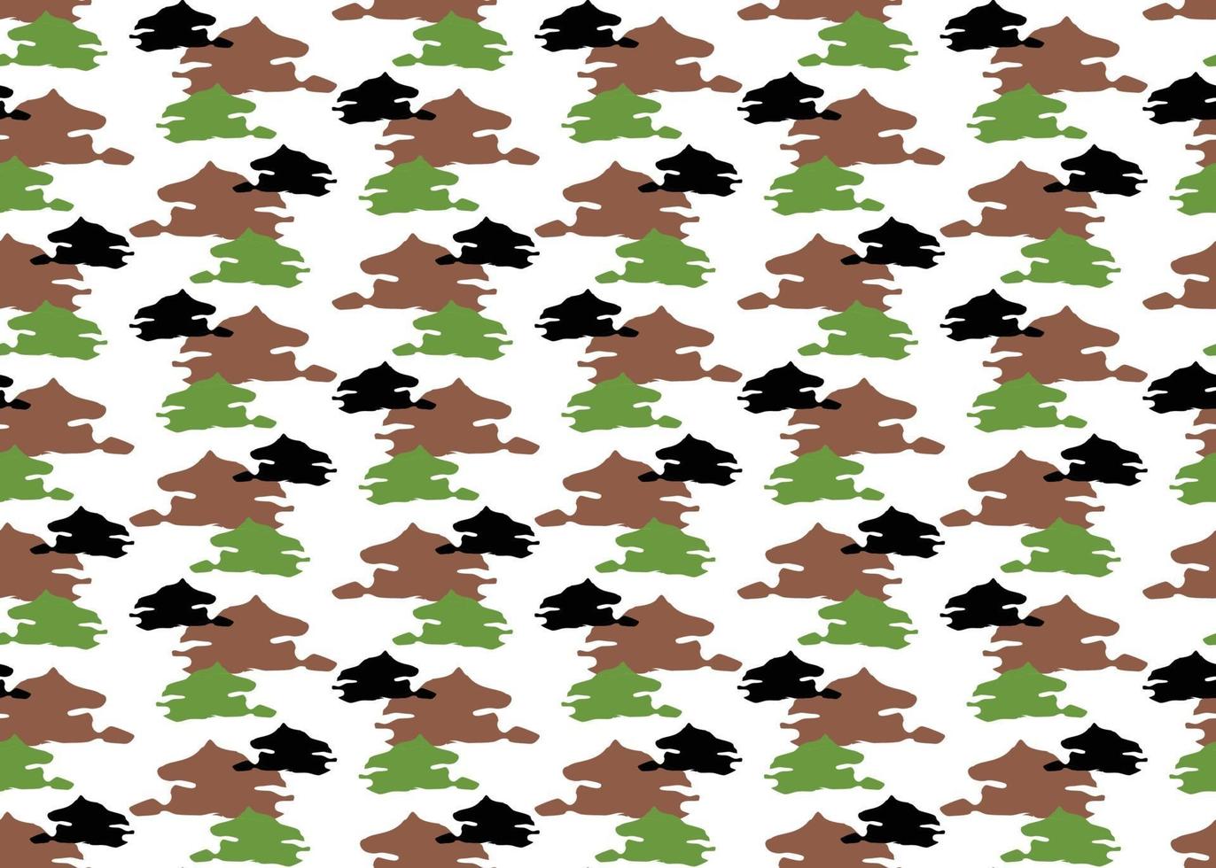 Vector texture background, seamless pattern. Hand drawn, green, brown, black, white colors.