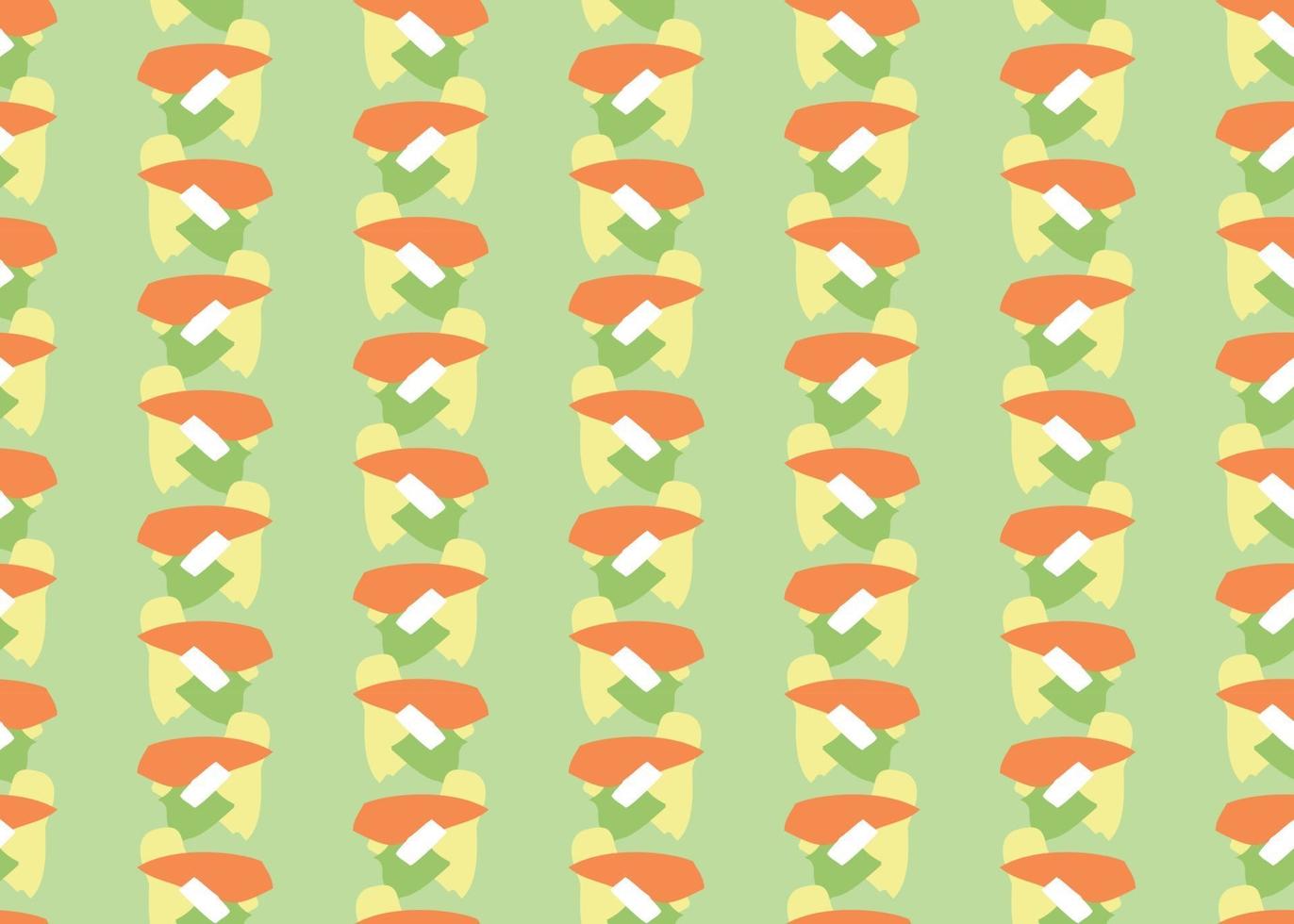 Vector texture background, seamless pattern. Hand drawn, green, yellow, orange, white colors.
