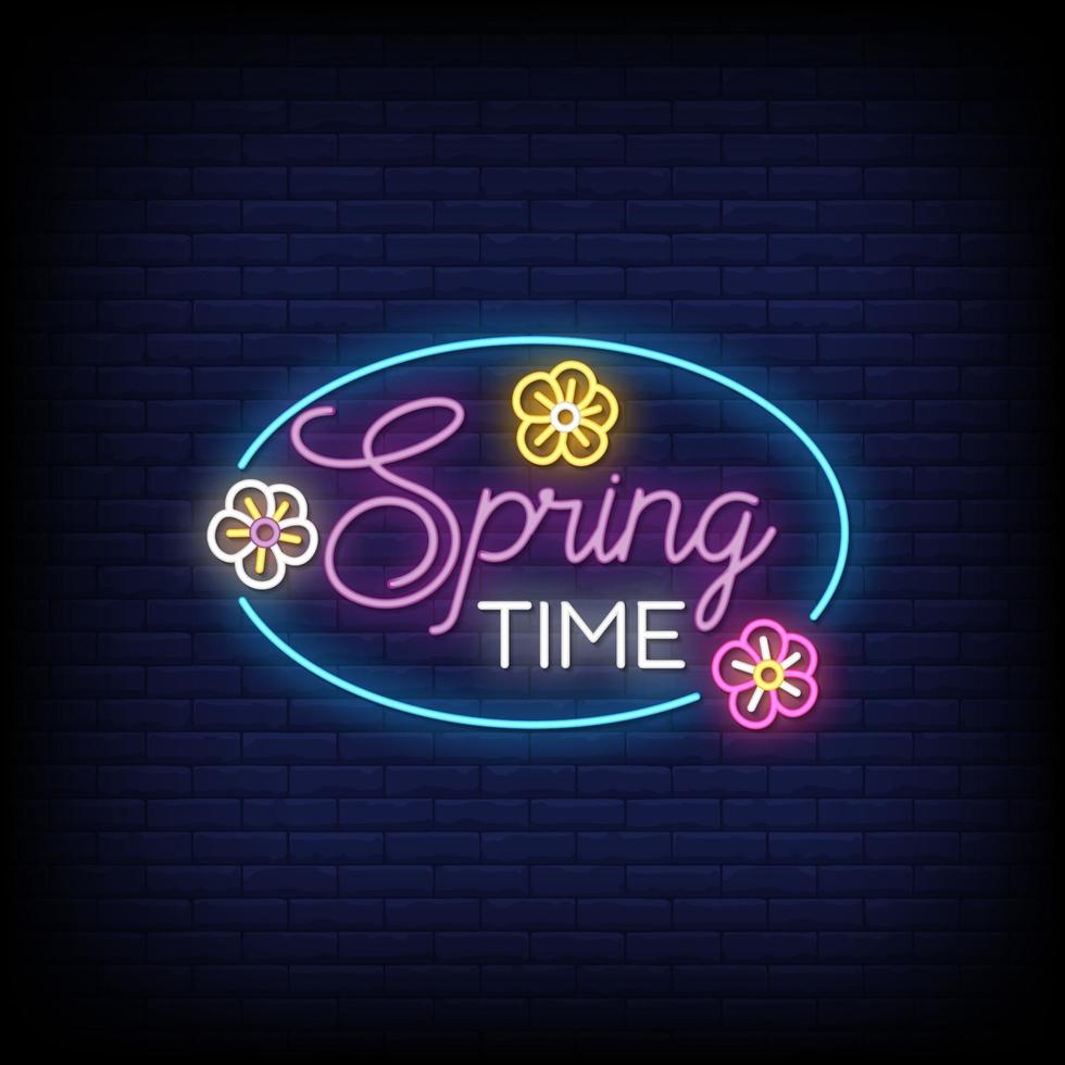 Spring Time Neon Signs Style Text Vector 2262946 Vector Art at Vecteezy