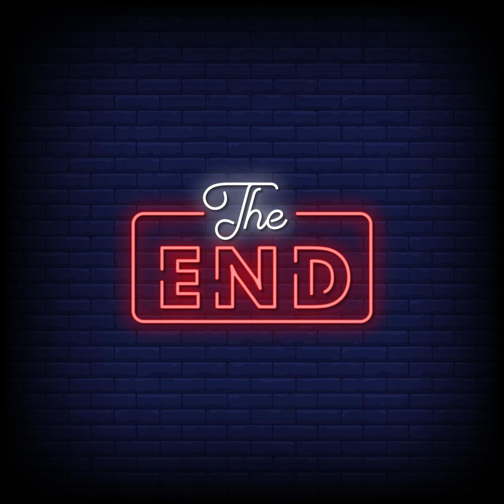 The End Neon Signs Style Text Vector 2262947 Vector Art at Vecteezy
