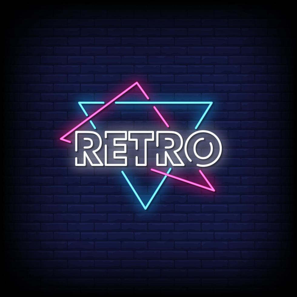 vector de texto de estilo de letreros de neón retro