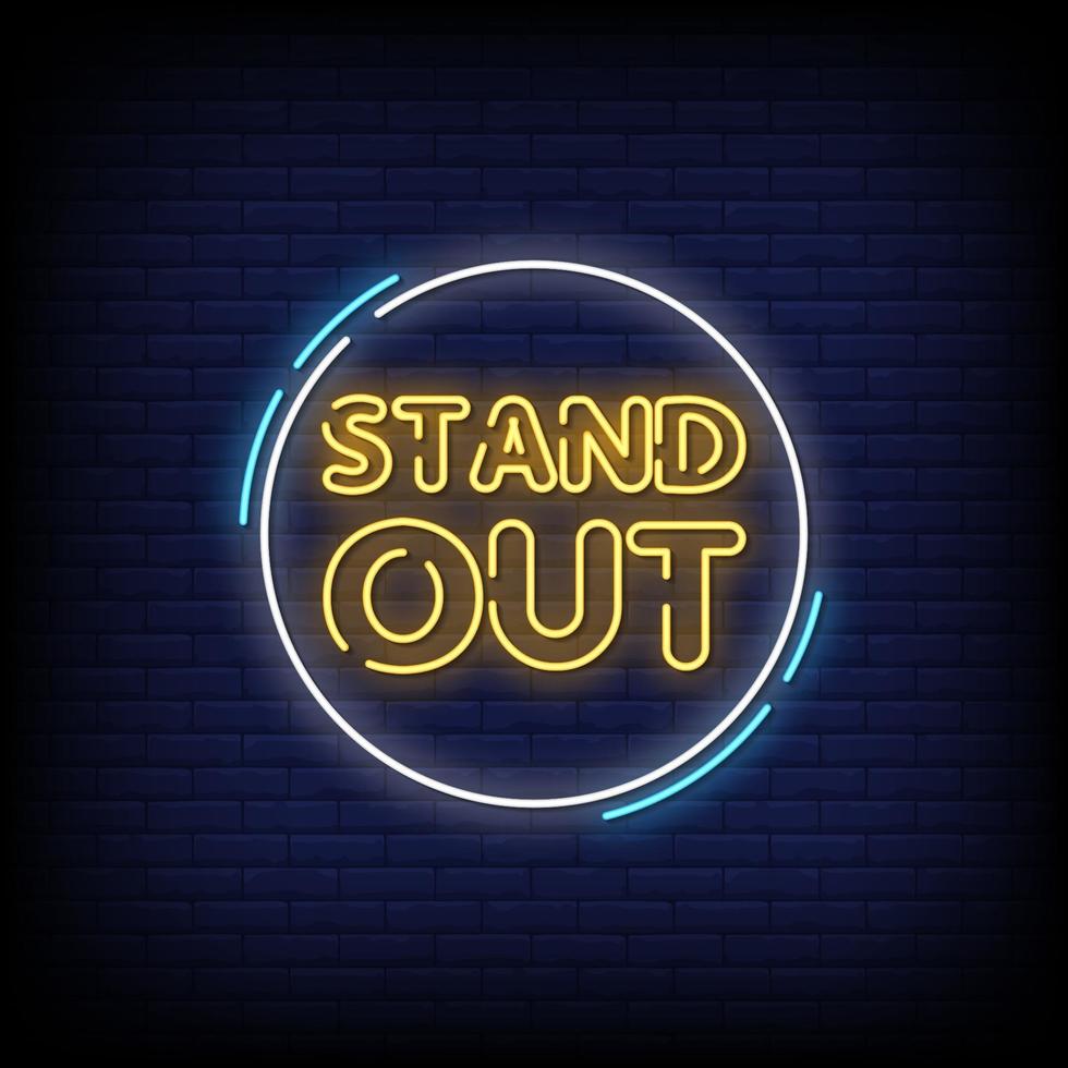 Stand Out Neon Signs Style Text Vector