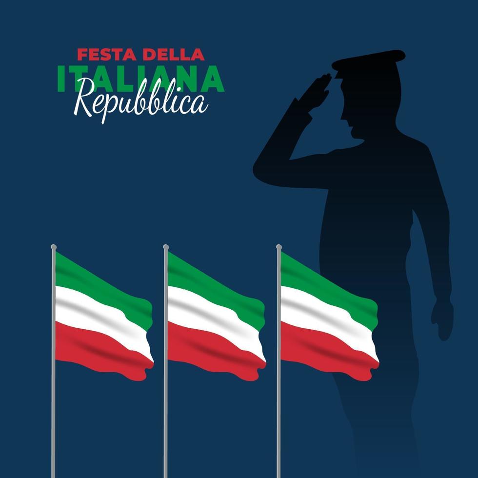 cartel del día de la república de italia vector