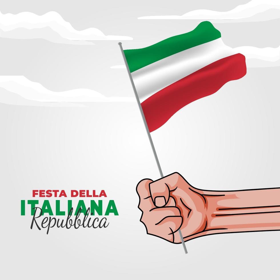 cartel del día de la república de italia vector
