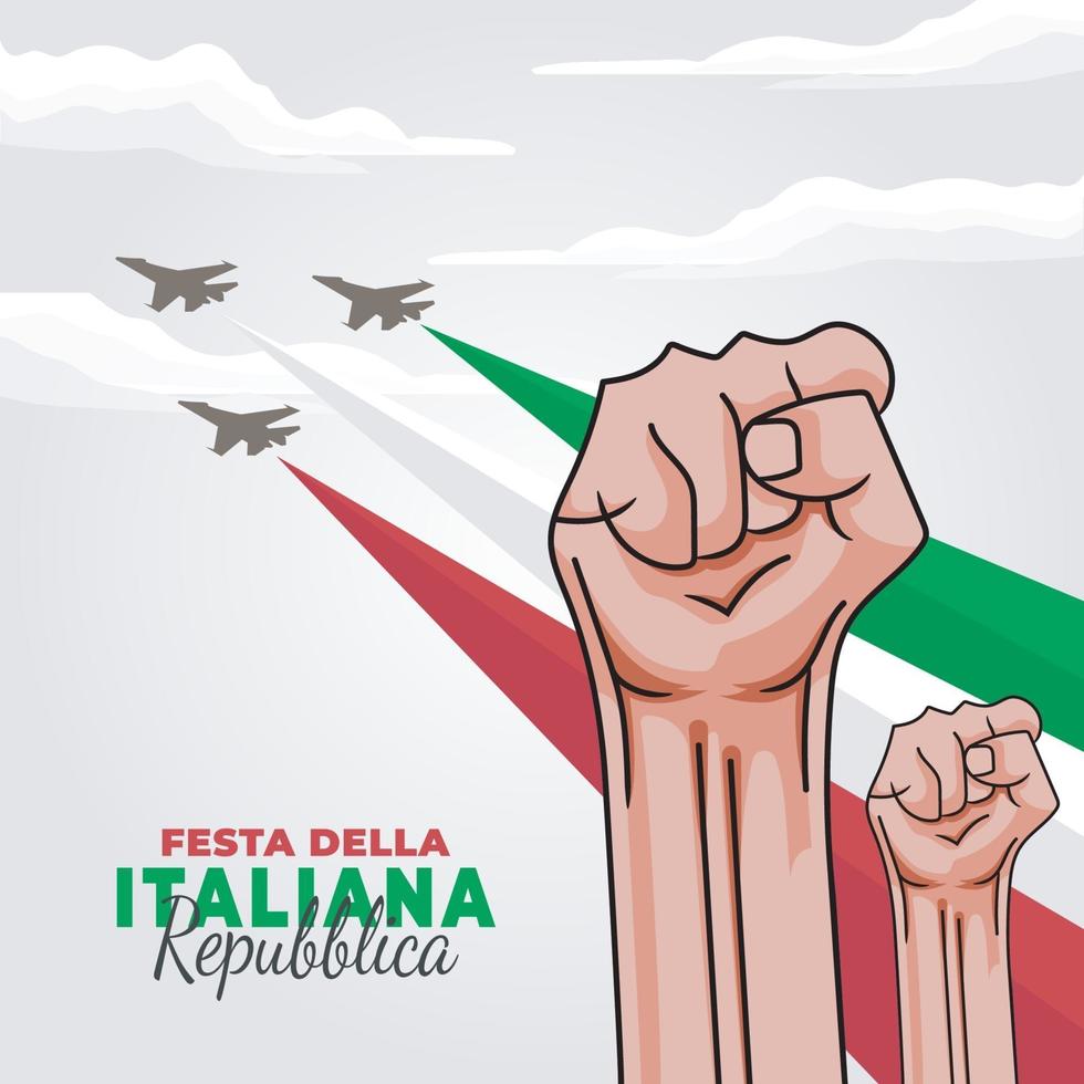 cartel del día de la república de italia vector