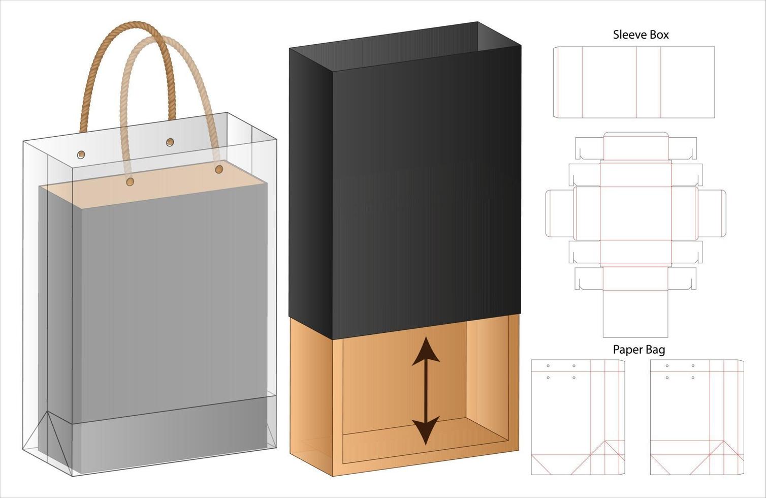 Box packaging die cut template design. 3d mock-up vector