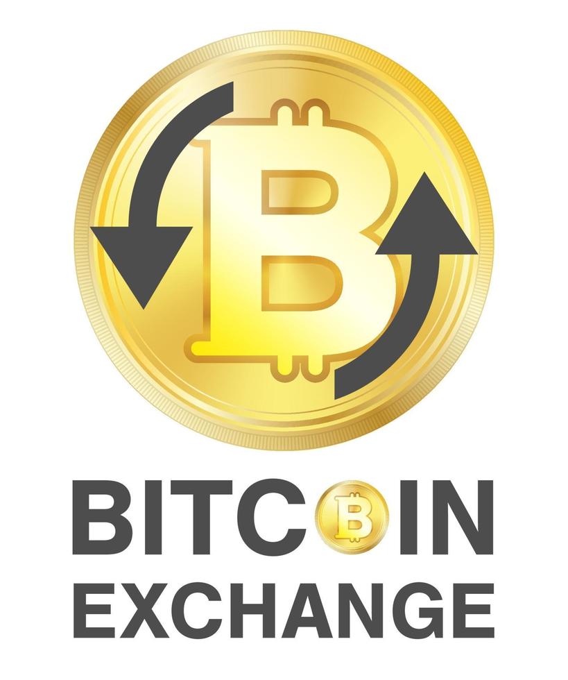 Logotipo de intercambio de bitcoin sobre un fondo blanco. vector