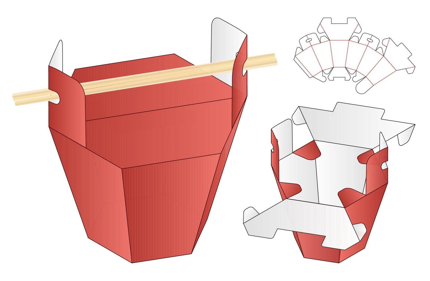 Box packaging die cut template design. 3d mock-up vector