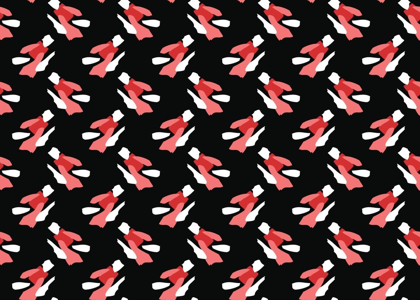 Vector texture background, seamless pattern. Hand drawn, red, white, black colors.