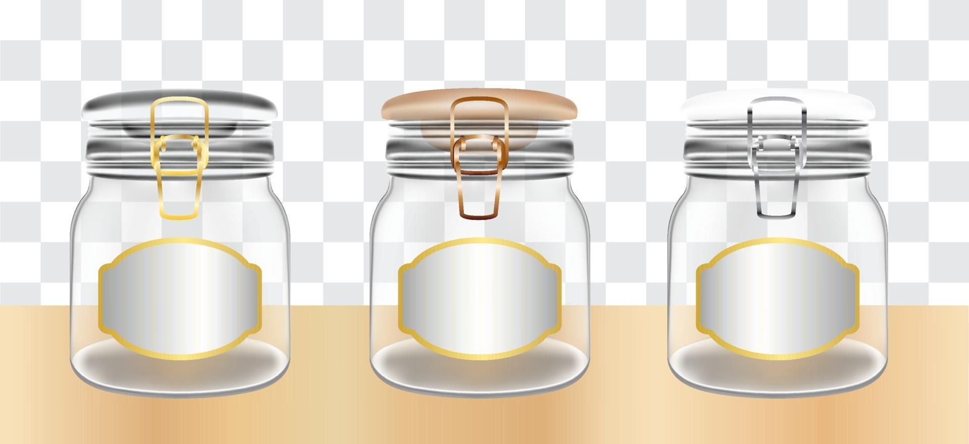 Transparent Glass Jars vector