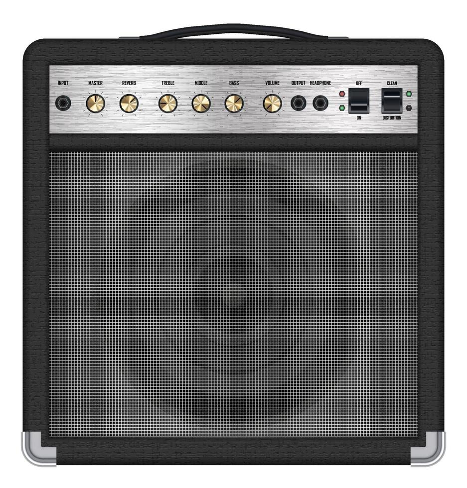 real classic black guitar amplifier vector